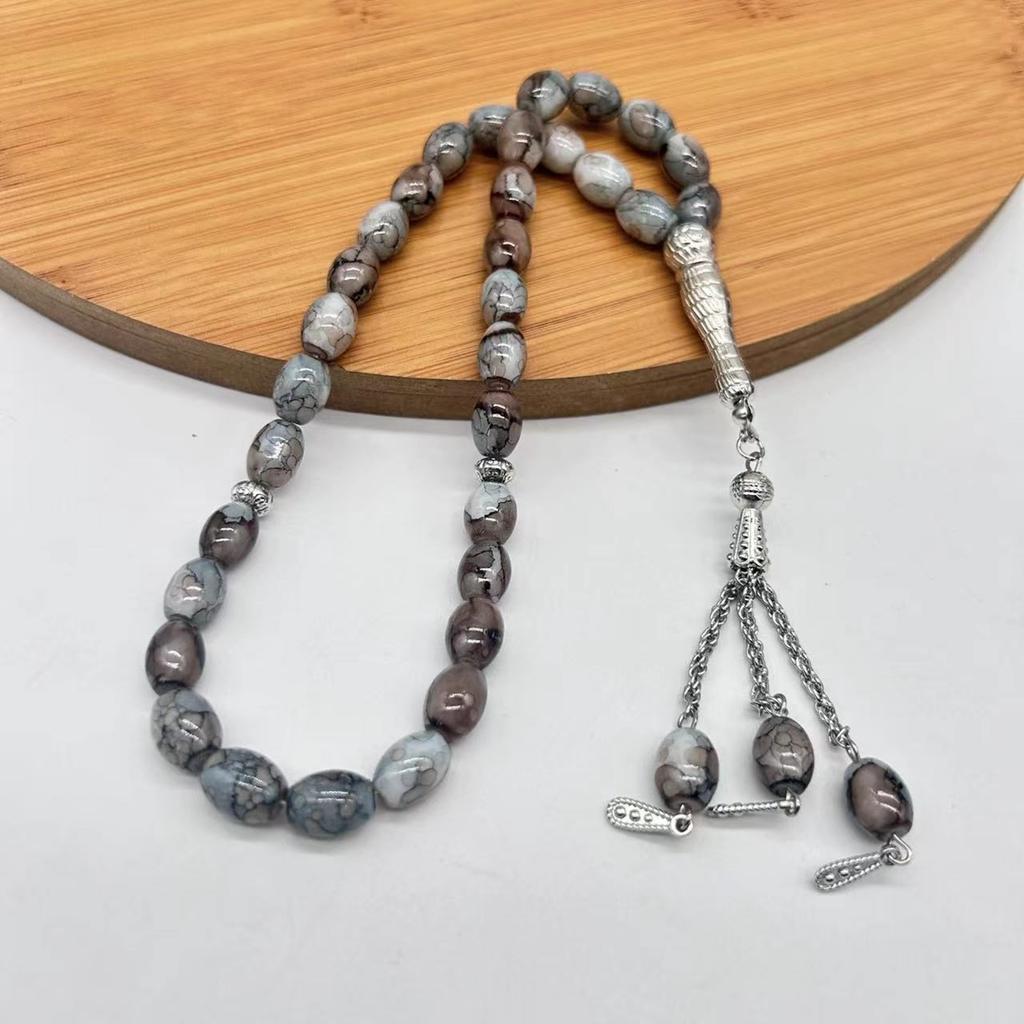 Glass Beads Cross Rosary Bracelets Unique Pendants for Womens Man Religious Hand Chain Praying Meditations