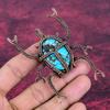 Tibetan Turquoise Pendant Beetle Jewelry Copper Wire Wrapped Gemstone Pendant