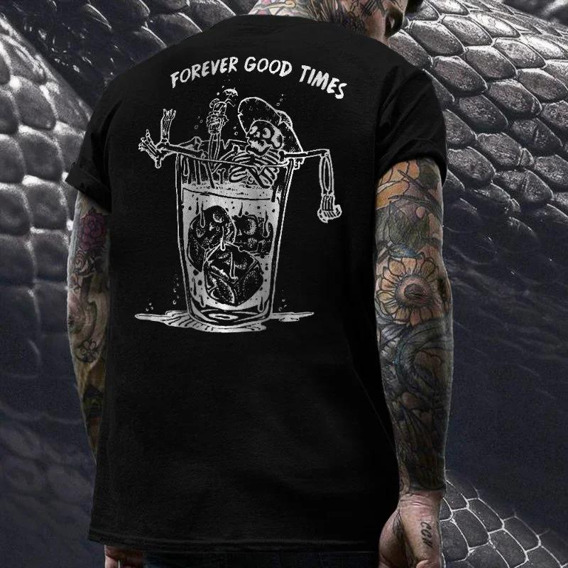 Skeleton Punk Rock Hiphop Print 100 Cotton Men Women Tshirt Summer Autumn Daily Outdoor Sports Party Loose Street Short Sleeve