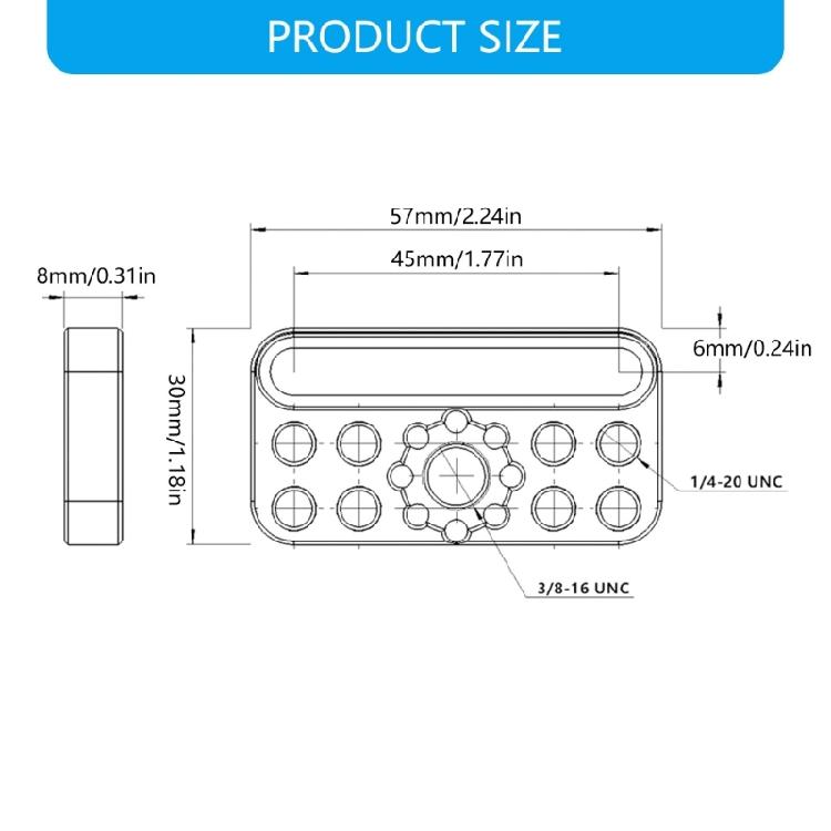 Multifunctional Camera Mounting Panel For Studio Equipment Featuring 3/8" Compatible Holes Portable Aluminum Alloy Build