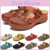 Women Summer Open Toe Floral Beach Walking Slip-on Sandals With Wedge Heel**