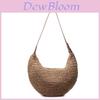 Borsa a Spalla Incrociata Casual da Donna a Forma di Raviolo, Colore Unito, Intrecciata, per l'Estate, da Spiaggia, Abbigliamento Casual