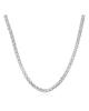 925 Sterling Silver Necklace 4mm Circular Lattice Chain Fashion Jewelry
