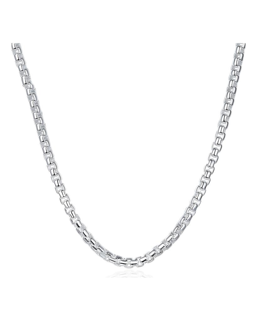 925 Sterling Silver Necklace 4mm Circular Lattice Chain Fashion Jewelry