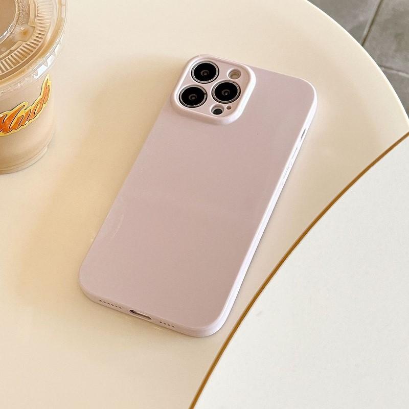 

Однотонный кремовый ударопрочный чехол для iPhone 16 15 14 13 12 11 Pro Max X XS XR Max 7 8 Plus глянцевый мягкий силиконовый бампер For iPhone13 Pro Max