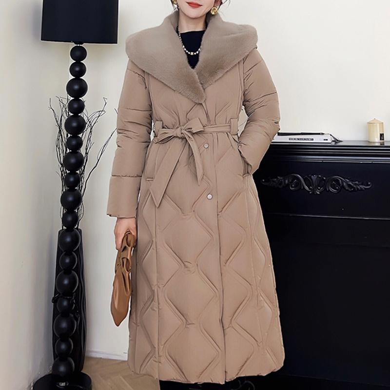 

Модное зимнее пальто больших размеров L-7XL, женские длинные парки с капюшоном из искусственного меха, свободные, толстые, женские куртки с поясом 5XL