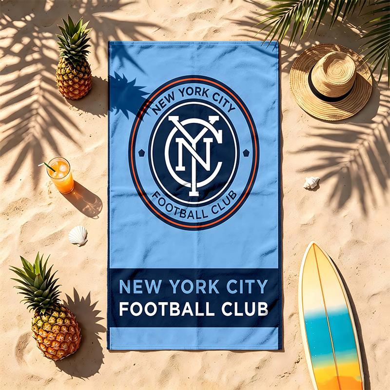 New York City FC (1) Theme Beach Towel Sand Resistant Soft And Comfortable Suitable For The Pool Camping Yoga And Diving A Travel
