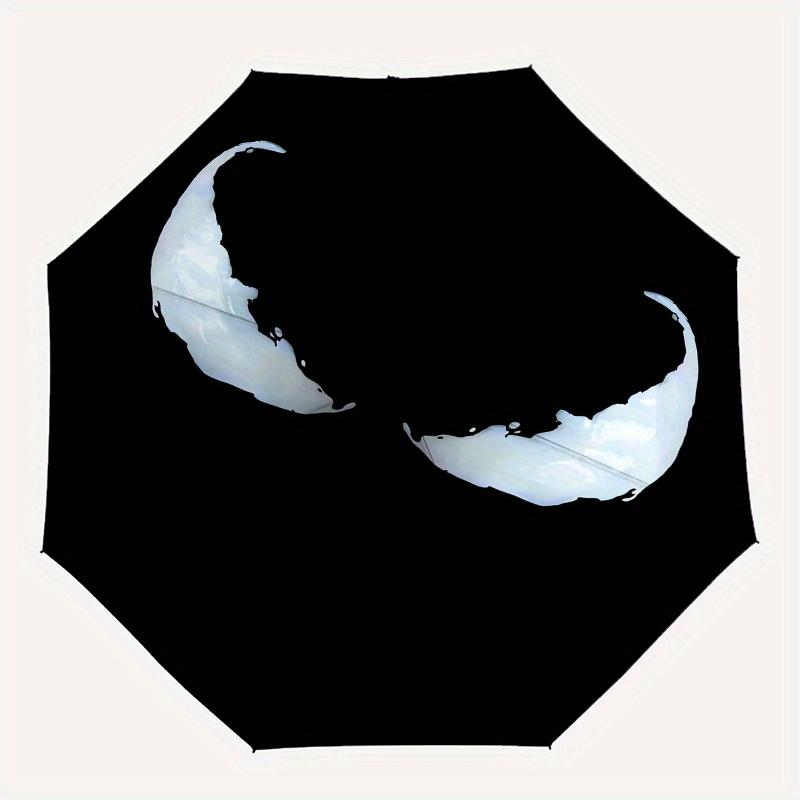 Villain Mask,Dark Symbolism Theme Automatic Compact Folding Cute Umbrella - Portable and Durable, 8-Bone Iron Umbrella for All Weather070706