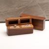 1PC Ring Earring Holder for Wedding Proposal Soft Lining Double Slot Walnut Wooden Romantic Ring Box Gift Display Packaging Case