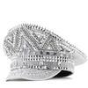 Gleaming Headwear Hat Sparkly Captain Hat Crystal Sailor Hat for Music Festivals