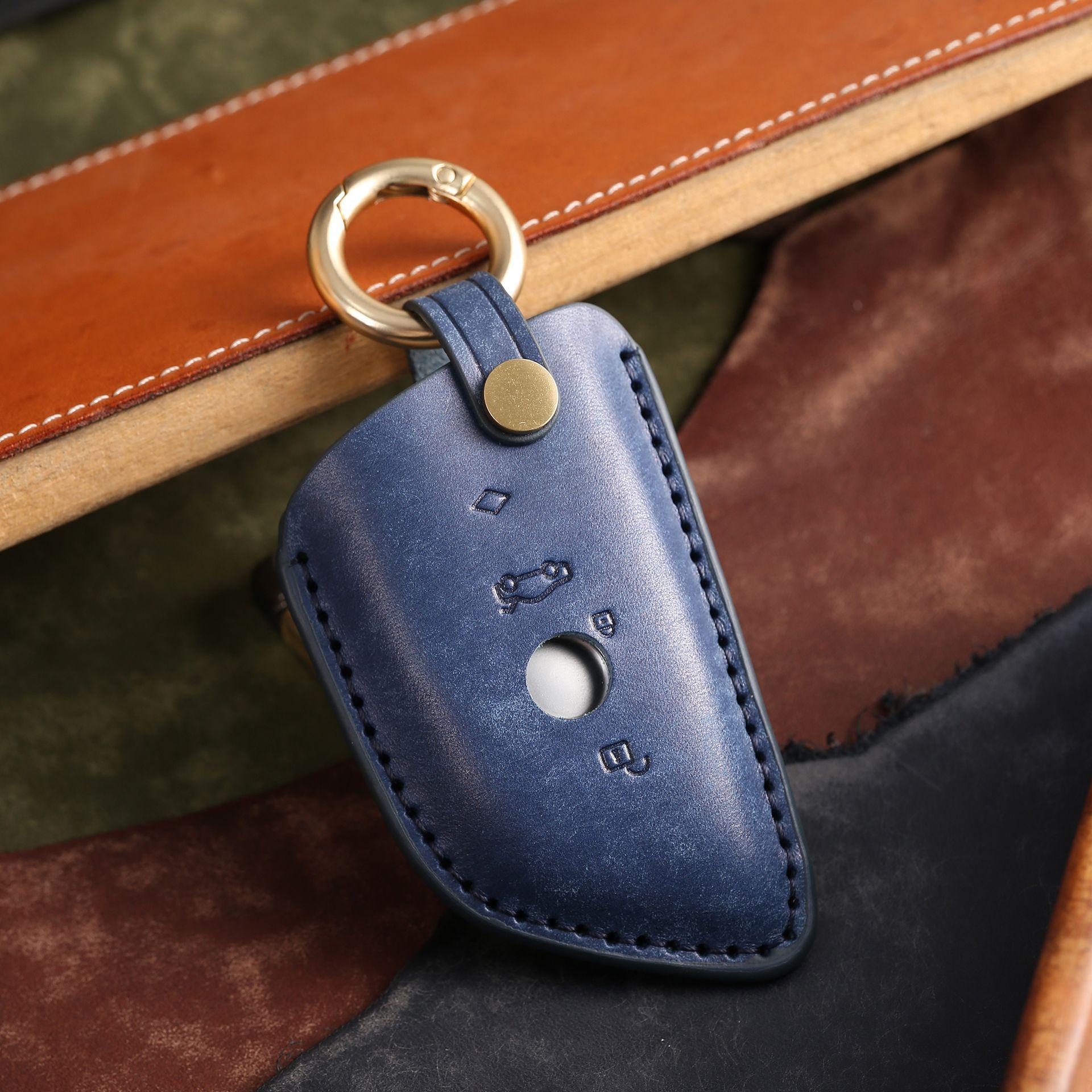 

Подходит для чехла ключа BMW 5 серии 530 лезвие 535li пряжка кожа 540 чехол для ключа автомобиля высококлассный