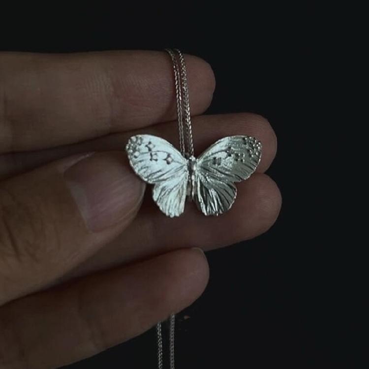 Versatile Butterfly Necklace Suitable for Any Occasion Minimalist Look Brushed Finish Copper Clavicle Chain Jewelry