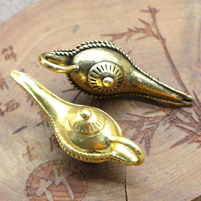 Portachiavi Pendente Lampada di Aladino in Ottone Fatto a Mano