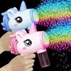 Unicorn Bubbles Machine Automatic Soap Blower Bubble Blowing Toy Electric Bubble Gun Outdoor Party Games Toy