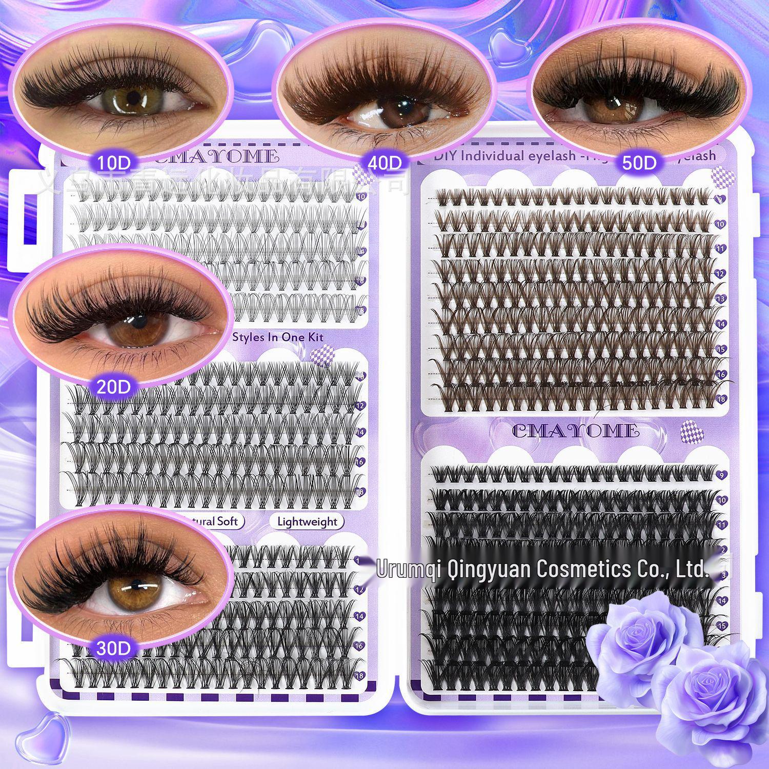 660 Cluster C Curl Individual False Eyelashes 9-18mm