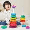 Colorful Plastic Rainbow Stacking Tower Toy For Toddlers Ages 1-2 Educational Fun