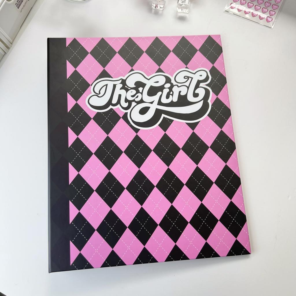 Álbum de Tarjetas A4 Vintage Americana Acolchado de Diamantes Carpeta de Fotos de 9 Compartimentos para Fotocards de Ídolos y Coleccionables K-pop Organizador de Scrapbooking