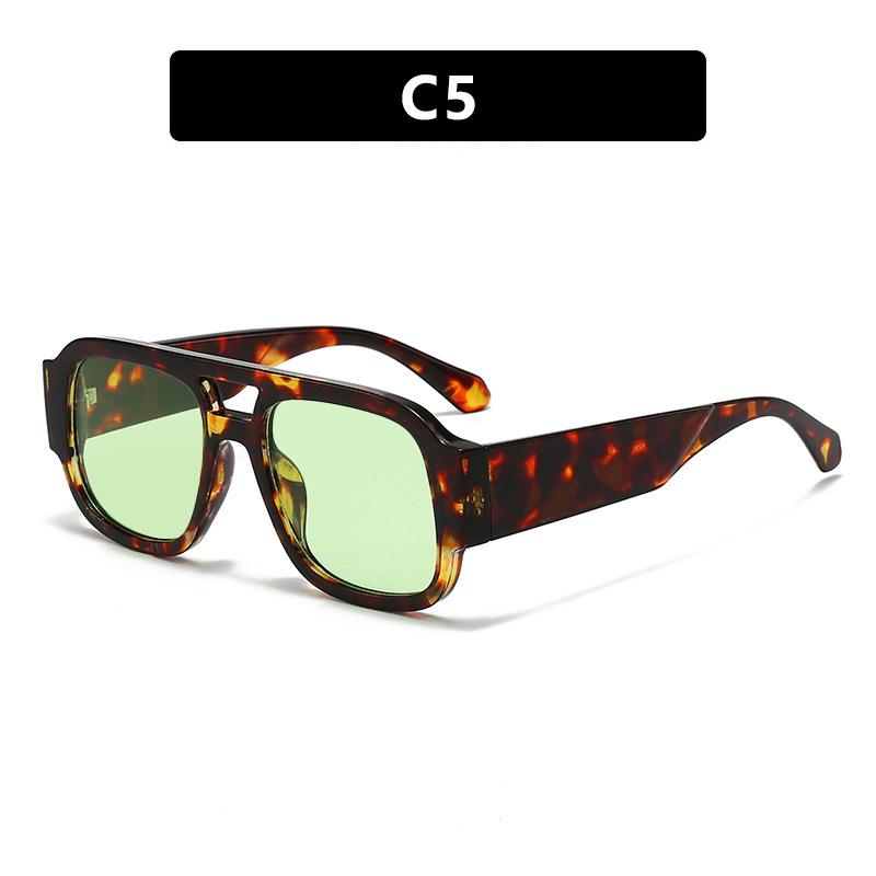 Trendy Pilot Double Bridge Square Frame Women Sunglasses Brand Designer Cool Men Sunglass Driving Hiking Eyewear Uv400