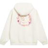 Li-Ning Sports Trend Series Floral Alphabet Print Loose Hoodie Women Tops Off-White AWDT016-1