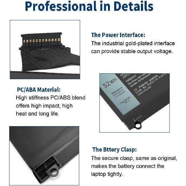 

Аккумулятор для ноутбука 52 Втч DXGH8 Замена для Dell XPS 13 13-9370-D1605G 13-9370-D1605S 13-9370-D1705G Inspiron 13 7390 14 7400 13 7391 2-в-1 Vostro 13