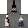 Urban Chic Printed Polyester Sleeveless Maxi Dress For Work And Casual Wear