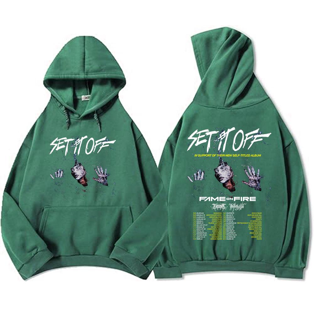 Set It Off: The Self Titled Tour Hoodies Fashion Rock Band Grunge Sweatshirt Unisex Streetwear Hip Hop  Men Sudaderas Print Tops