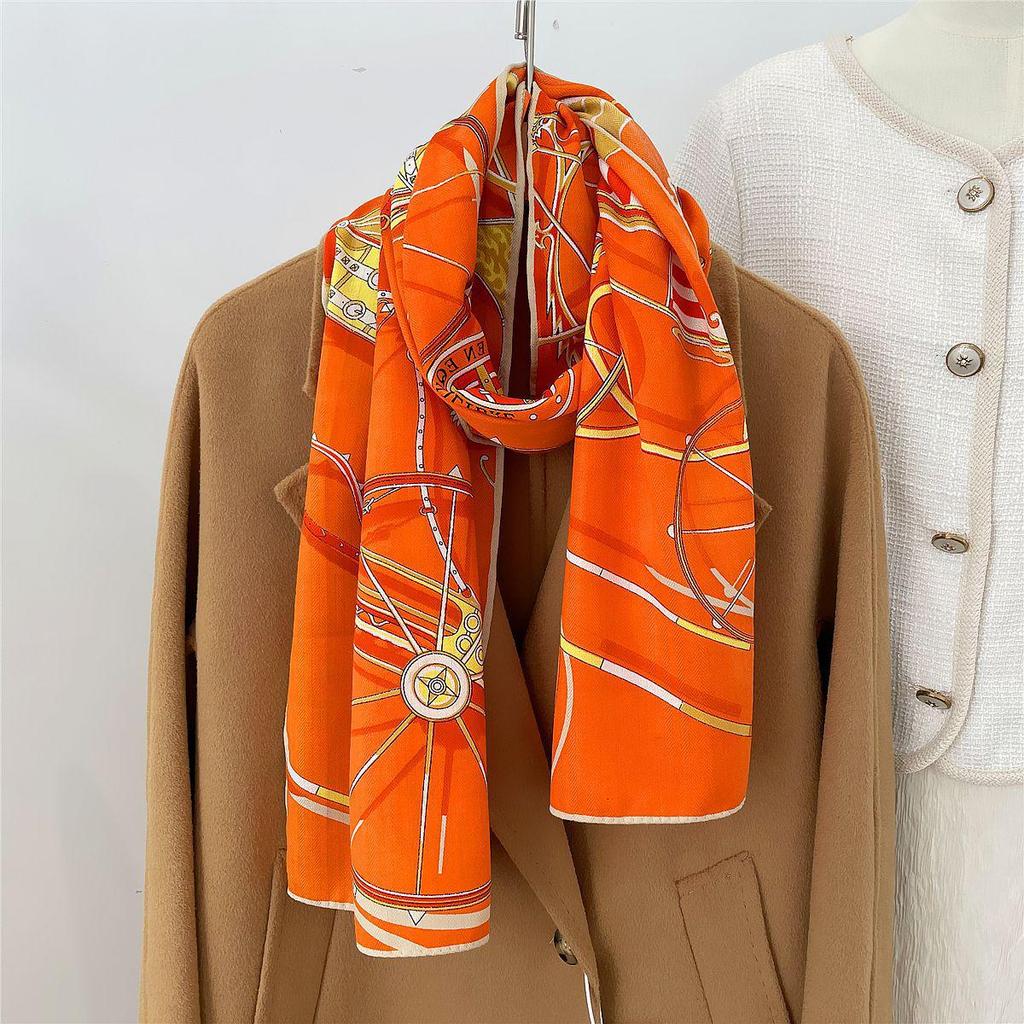 Herringbone Velvet Scarf: Winter, Versatile, Thickened, Hand-Rolled Edges, Small & Long