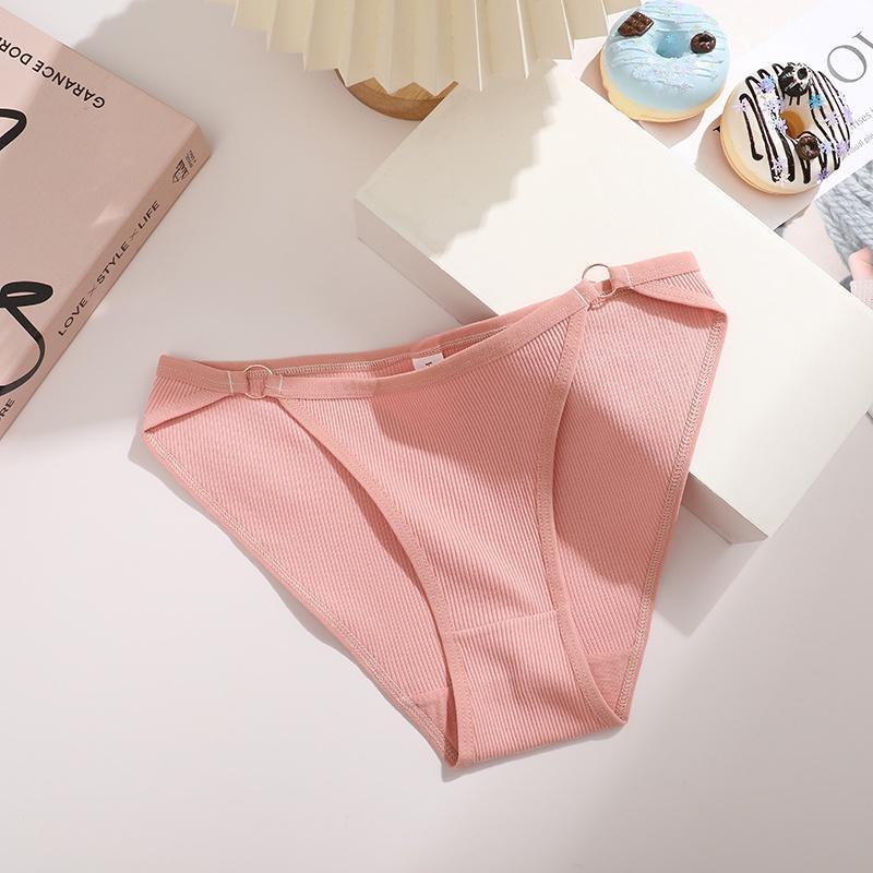 

Хлопковые трусики FINETOO для женщин, дышащее и удобное нижнее белье, однотонное, короткое, с низкой талией, S-XL XL розовый