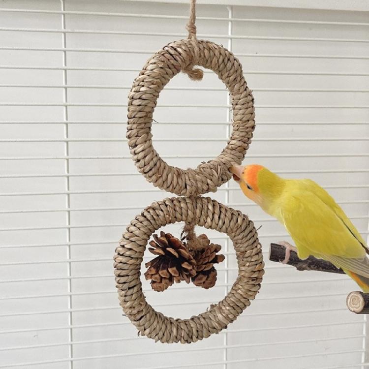 Bird Swing Toy Birdcages Hangable Perch Bird Chewing Toy Bird Entertainment Toy