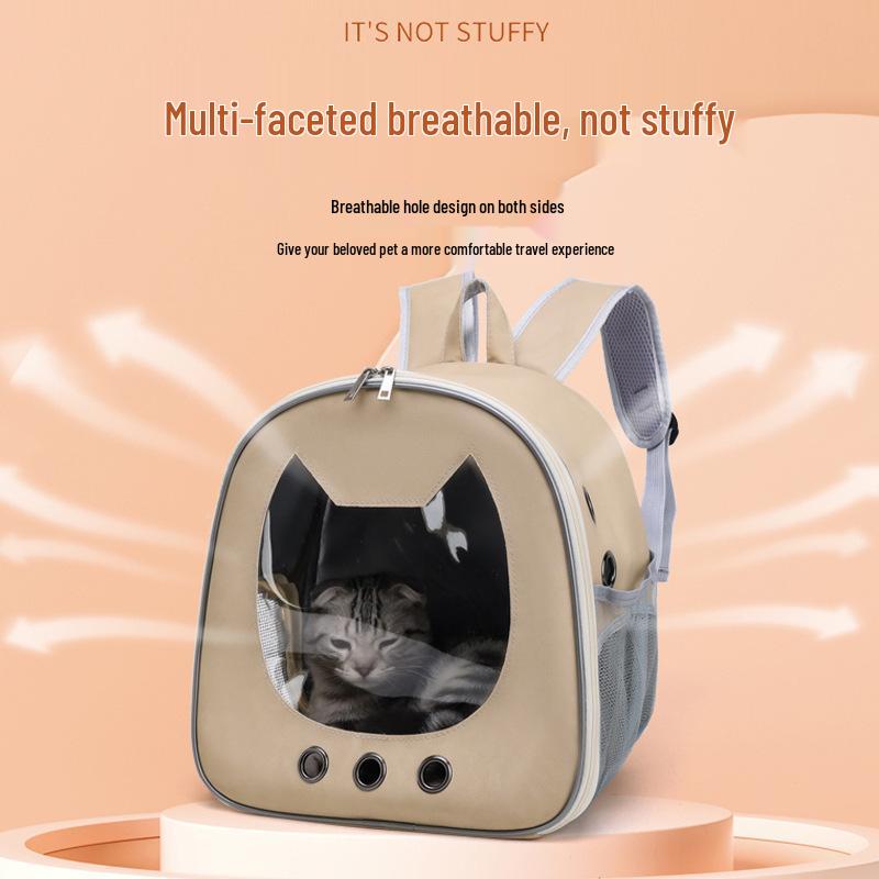 Transparent Portable Cat Backpack: Spacious, Breathable, Comfortable Pet Carrier for Outings