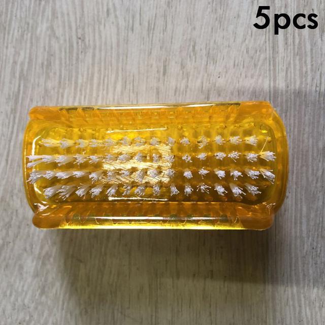 

5 шт., пластиковая щетка для чистки ногтей от пыли, профессиональная двухсторонняя кисть для чистки ногтей, маникюрный педикюр, инструмент с ручкой