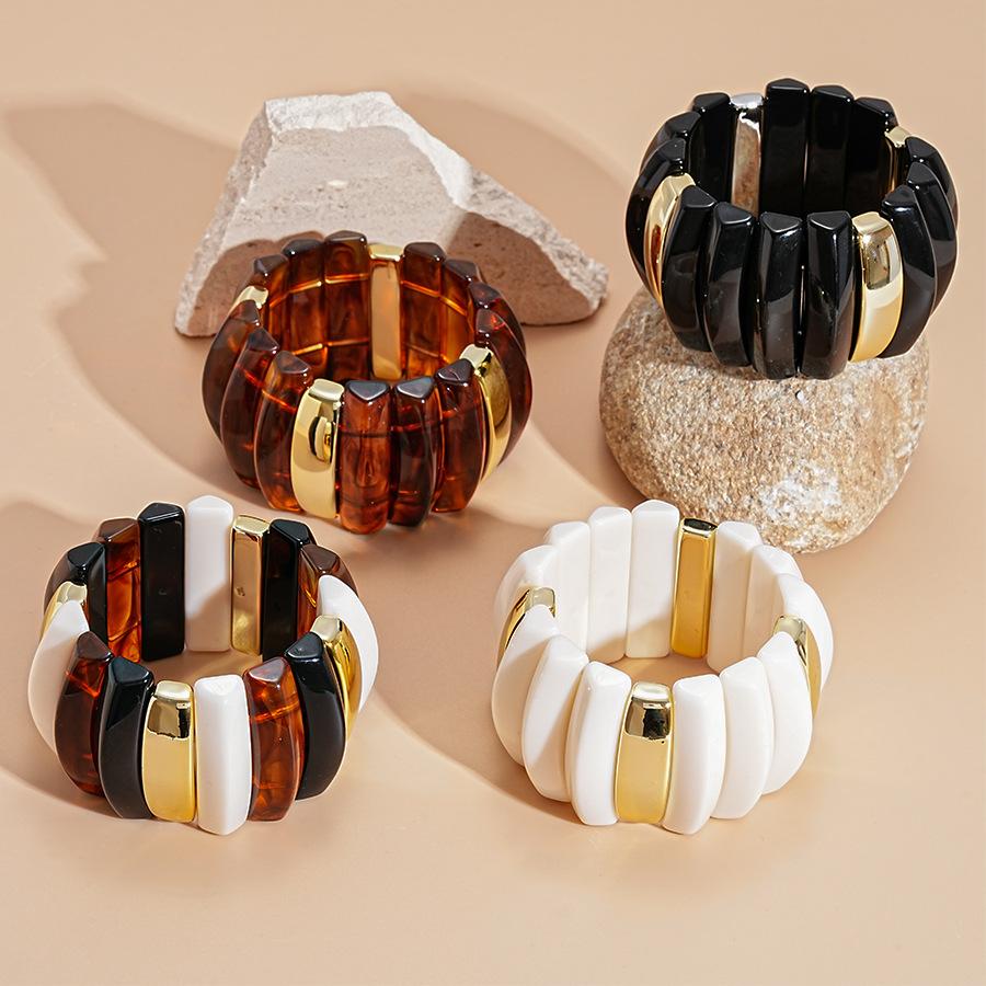 Vintage Resin Smudging Bangle Geometric Wide Chunky Acrylic Bracelets for Women Men Personality Acrylic Bracelet Hand Jewelry