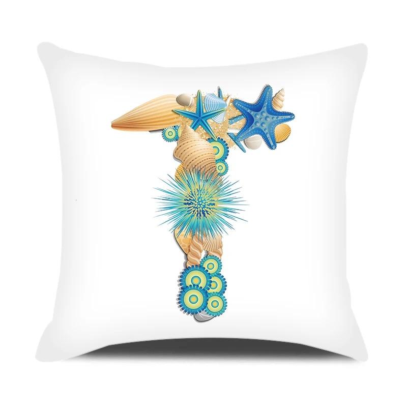 Față de pernă cu scrisori în stil oceanic, birou, sufragerie, ornamente pentru mașini, față de pernă