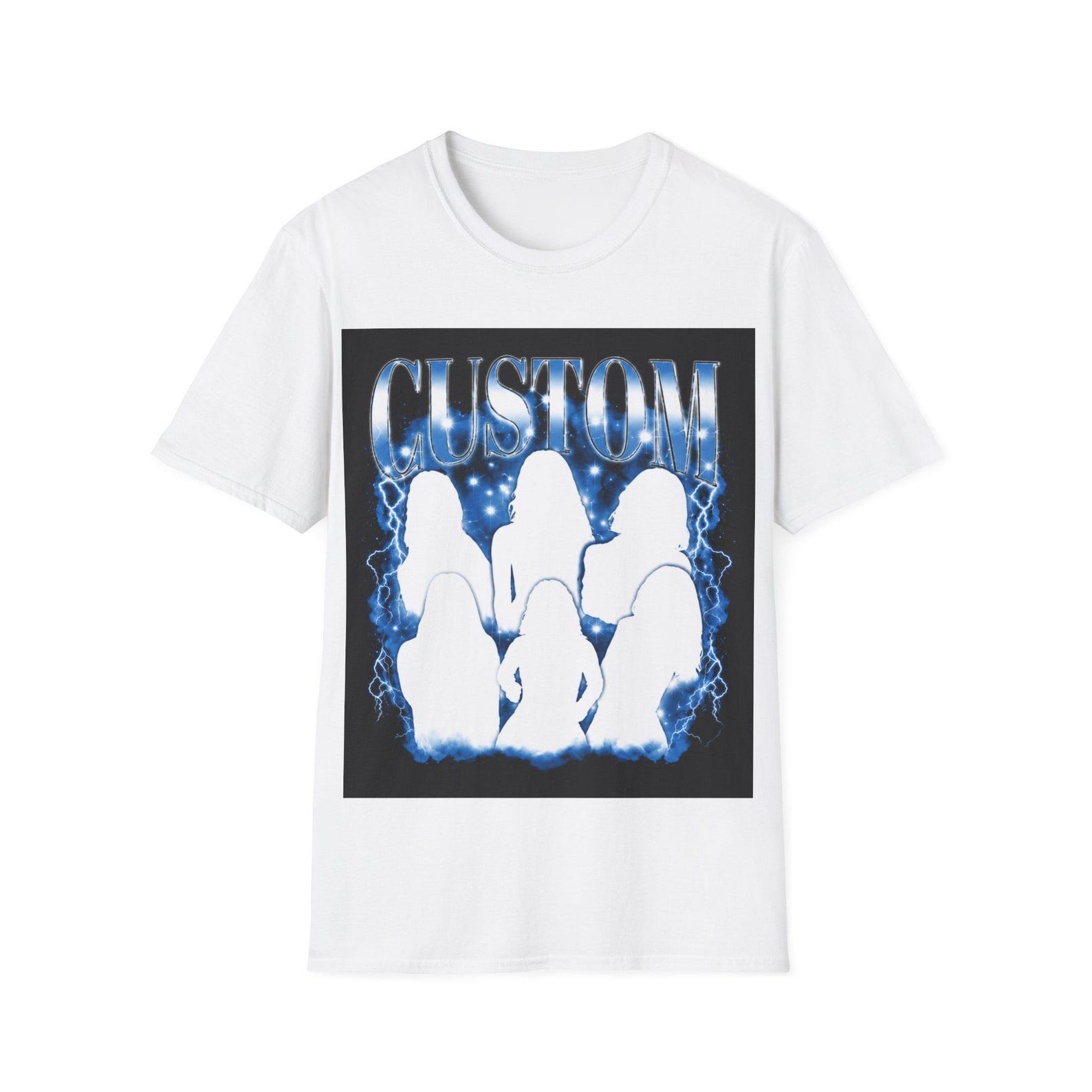 Custom Photo Vintage Y2K Graphic Tee T-Shirt | Upload Photo & Name 3XL