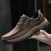 Genuine Leather Mens Loafers Outdoor Slip on Casual Shoes Comfy Moccasins Walking Shoes Non-Slip Driving Footwear Treking Shoes