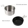 Kettle Ultra-light Stainless Steel Camping Cookware Utensils With Storage Bag Outdoor Tableware with Lightweight Handle