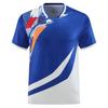 Anmurye Table Tennis Short Sleeve Shirt with Abstract Geometric Badminton Strength Practice Stylish Summer Blue 3XL Men's Uniform, T-Shirt, Sport/Game