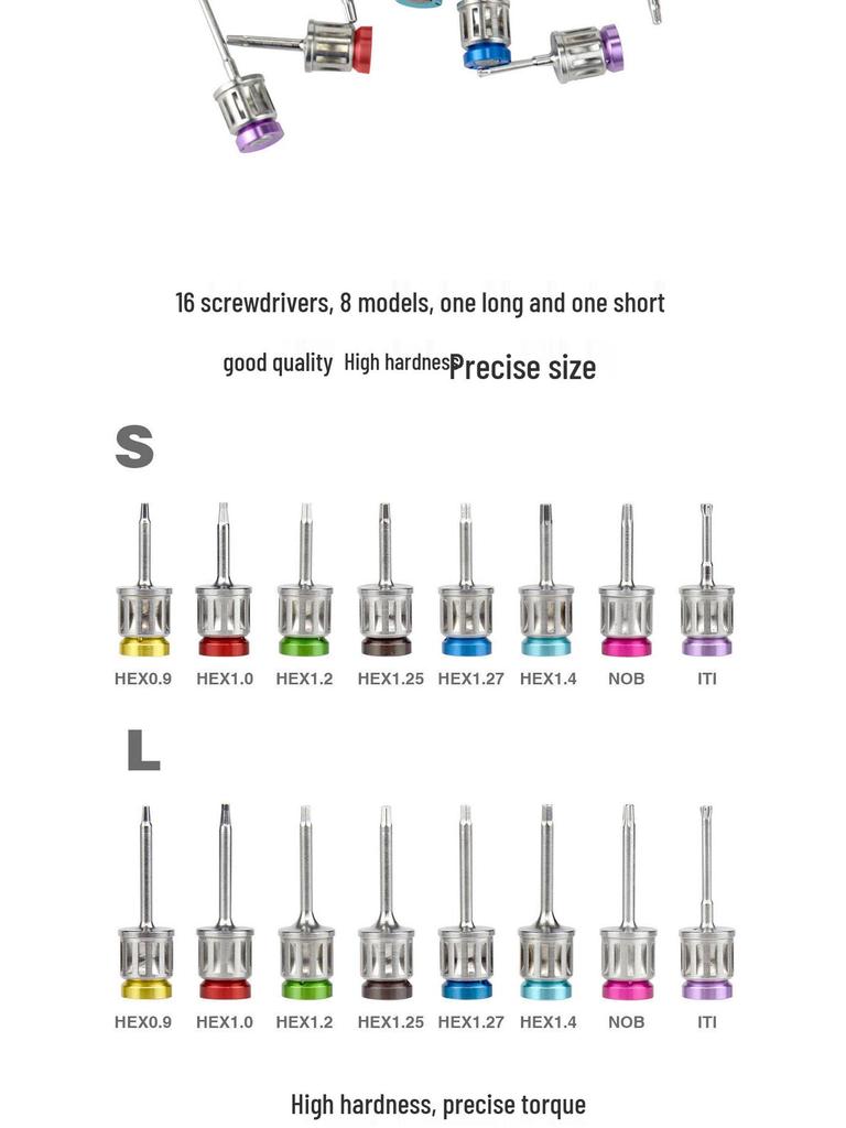 Dental Implant Screwdriver Set with Torque Wrench for Phase II Restoration