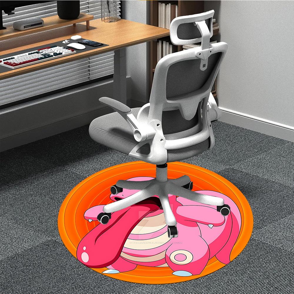 

1 шт. Слайм, Круглый коврик Pokémon Office, Нескользящий, Мягкий и прочный офисный коврик для декора интерьера, Идеально подходит для офиса, Красивое украшение 80cm