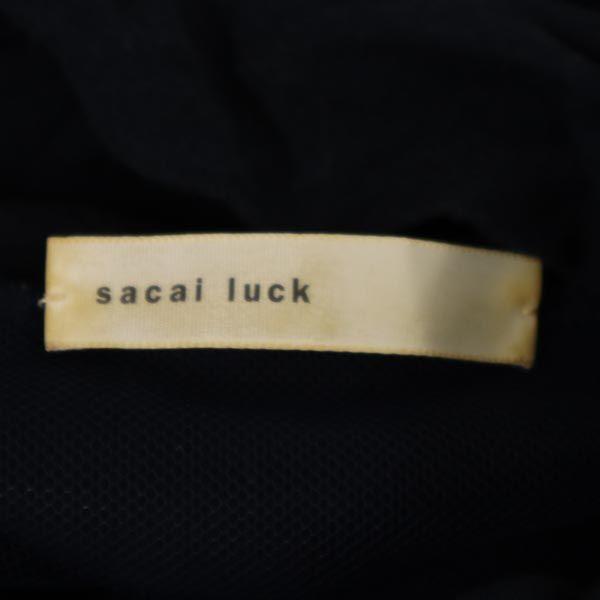sacai luck Long sleeve turtleneck Cut 2 Navy Tulle lining Women Used