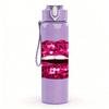1PC Shiny Red Lips Lip Art Print 750ml Color Plastic Sports Water Bottle Leakproof Flip Straw Lid Suitable for Sports Office Home Use
