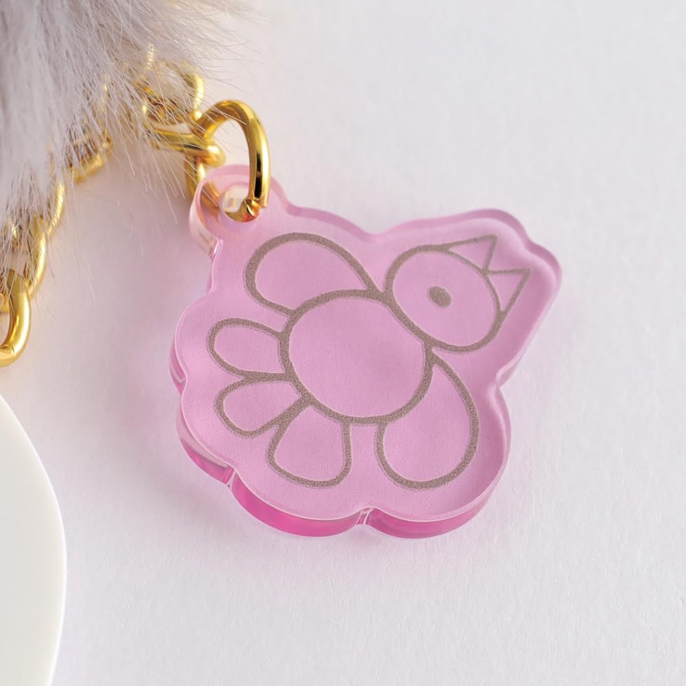 GreenFlash Miffy Fur Acrylic Keychain, Gray, BM-456