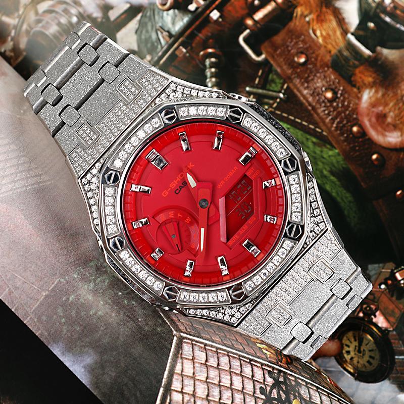 CASIO Unisex 44mm Red Watch GA-2100-4A(Watch1--)