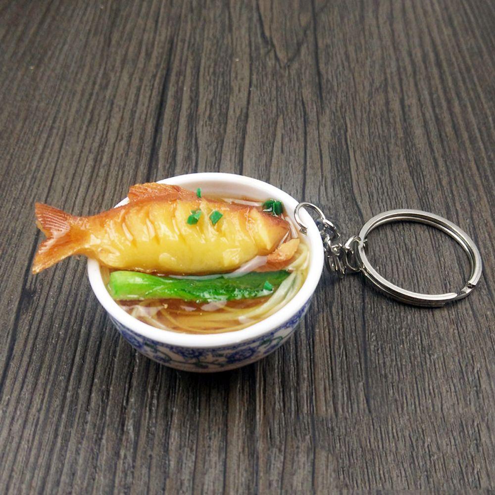 Cute Bowl Mini Chinese Food Food Keychain Simulation Key Ring