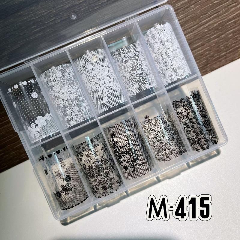 10 Rolls Sexy Lace Flower Nail Foils For Transfer Paper Sliders Floral Stickers Nail Art Decorations Manicure Decals