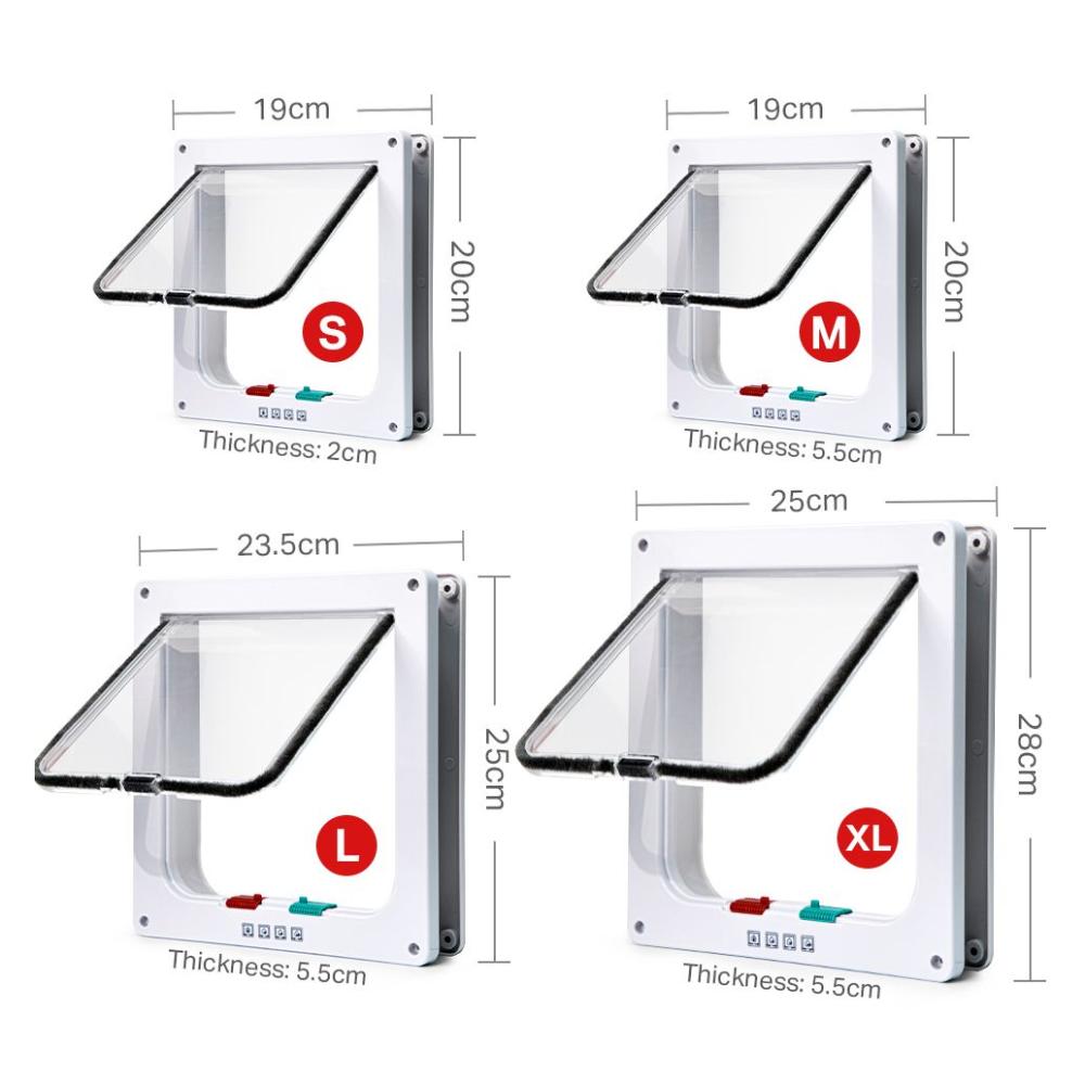 Design Freely 4 Sizes ABS Material With Security Lock Cat Door Dog Gates Pet Supplies Flap Door