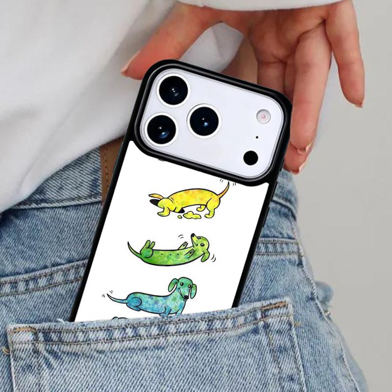 

Cute Dachshund Dog Phone Case for iPhone 16e 15 14 13 12 17 Pro Max Plus Air 17pro Cover Coque iPhone 14 Plus