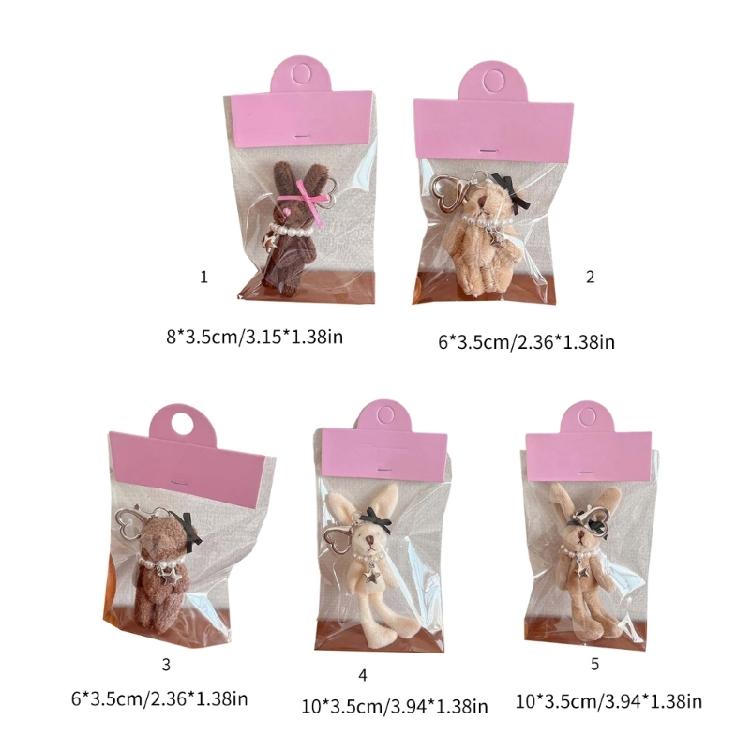 Korean Plush Rabbit Doll Keychain Bowknot Ornament Backpack Decoration for Bag
