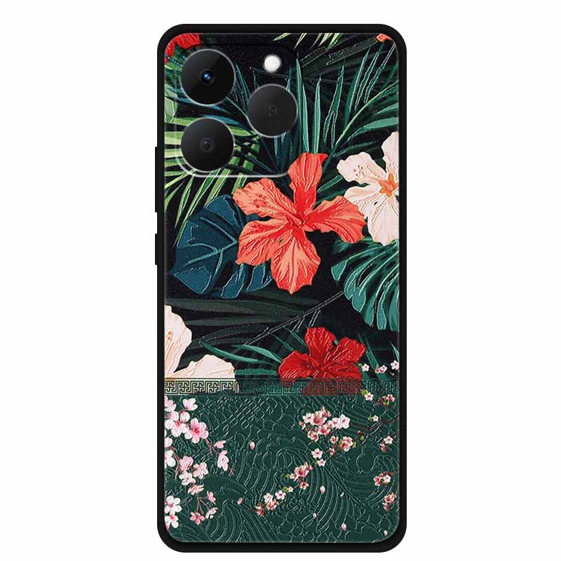 Case For OPPO Realme 15T Embossed Blossoms Funda 3D Relief Flowers Coque Silicone Soft Phone Cover For Realme 15 T 5G Bumper