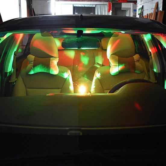 Mini USB LED hudební ovládání zvuku atmosféra noční světlo interiérová lampa do auta
